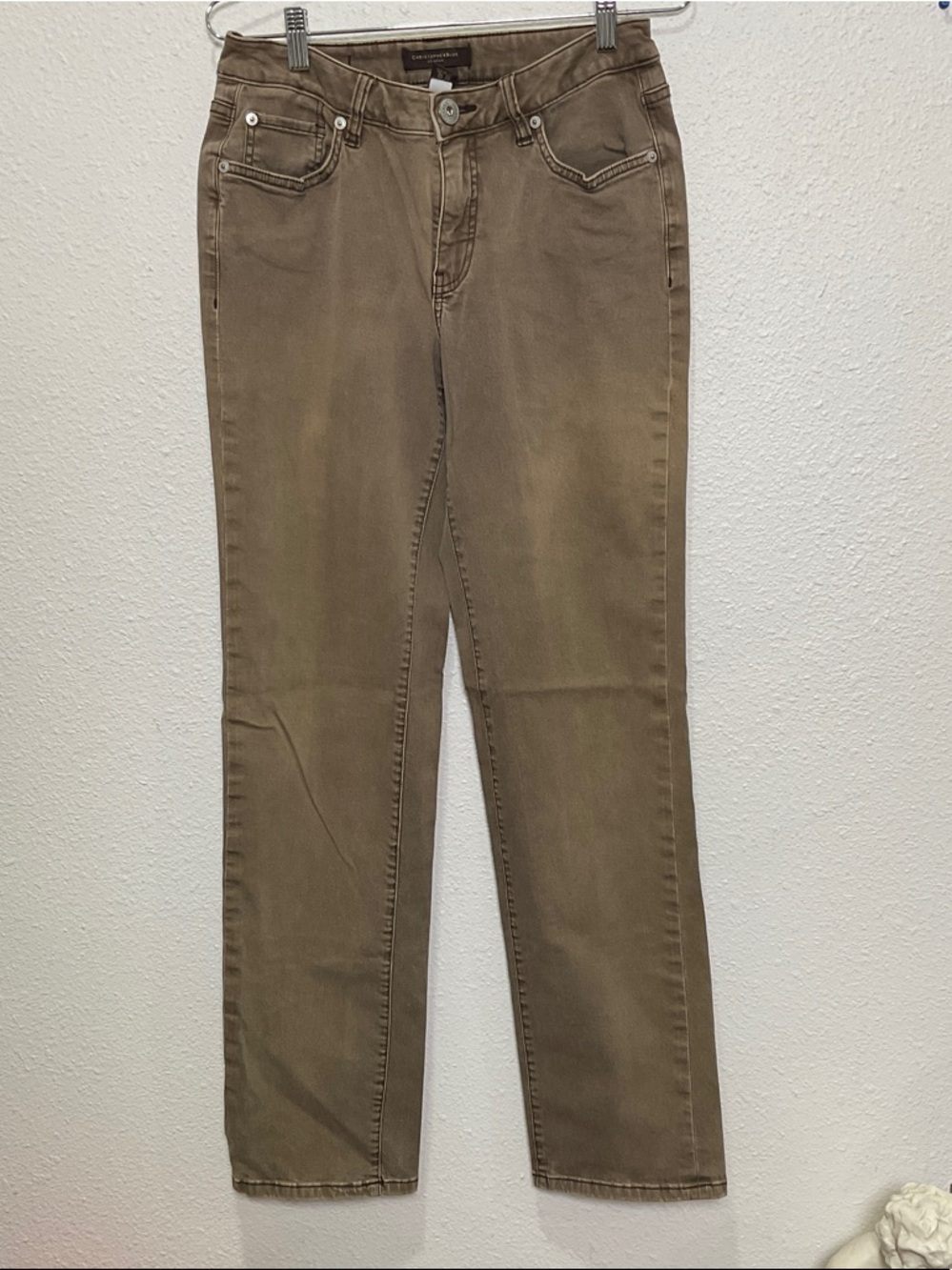Christopher Blue Tan Straight Leg Jeans Women's Size 10